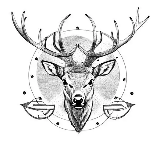 elk with celtic symbols tattoo design idea