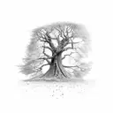 a branch of a tree breaking and inside there's machines and engines tattoo design idea