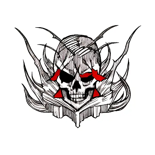 demon skull tattoo design idea