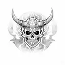 demon skull tattoo design idea