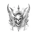 demon skull tattoo design idea