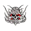 demon skull tattoo design idea