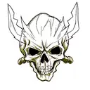 demon skull tattoo design idea