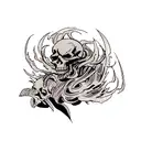 demon skull tattoo design idea