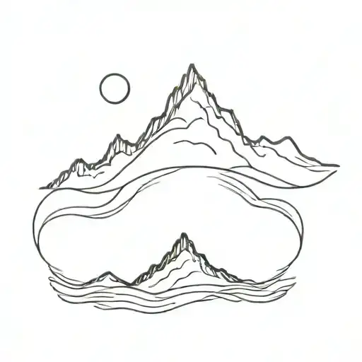 breast a mountain peak and an ocean wave small tattoo   tattoo design idea
