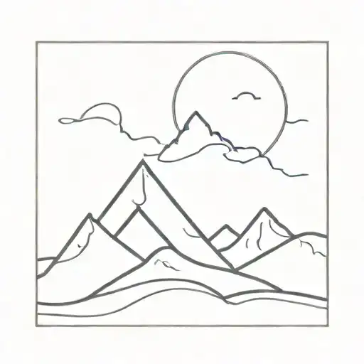 breast cancer a mountain peak and an ocean wave tattoo design idea