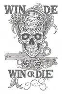 win or die text tattoo design idea