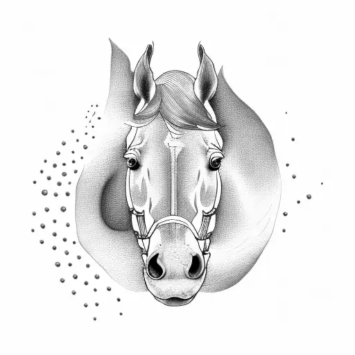 Horse running  tattoo design idea