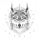 Wolf Viking  tattoo design idea