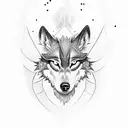 hybrid of a wolf and a phoenix tattoo design idea