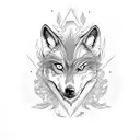 hybrid of a wolf and a phoenix tattoo design idea