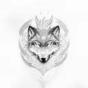 hybrid of a wolf and a phoenix tattoo design idea