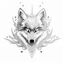 hybrid of a wolf and a phoenix tattoo design idea
