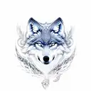 hybrid of a wolf and a phoenix tattoo design idea