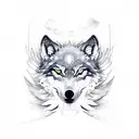 hybrid of a wolf and a phoenix tattoo design idea