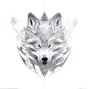 hybrid of a wolf and a phoenix tattoo design idea