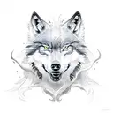 hybrid of a wolf and a phoenix tattoo design idea