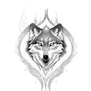 hybrid of a wolf and a phoenix tattoo design idea