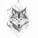 hybrid of a wolf and a phoenix tattoo design idea