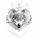 hybrid of a wolf and a phoenix tattoo design idea