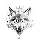 hybrid of a wolf and a phoenix tattoo design idea