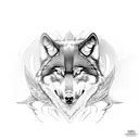 hybrid of a wolf and a phoenix tattoo design idea