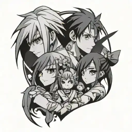 family matching anime inspired tattoo tattoo design idea