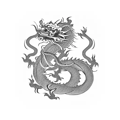 vietnamese and chinese dragon tattoo design idea