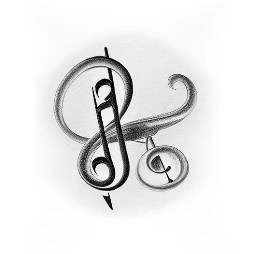 Bass clef tattoo design idea