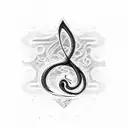 Bass clef tattoo design idea