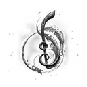 Bass clef tattoo design idea
