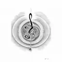 Bass clef tattoo design idea