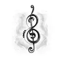 Bass clef tattoo design idea