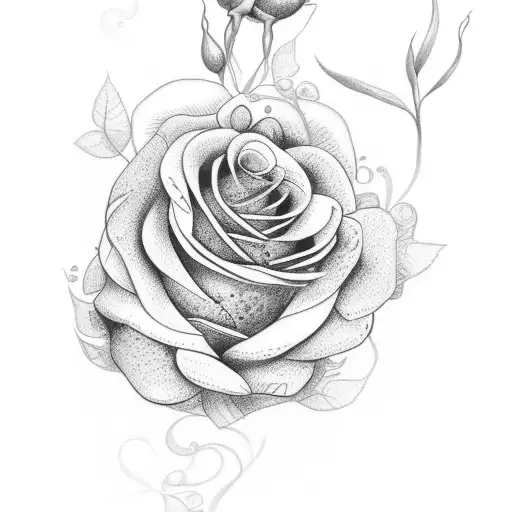 purple roses tattoo design idea
