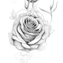 purple roses tattoo design idea
