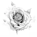 purple roses tattoo design idea