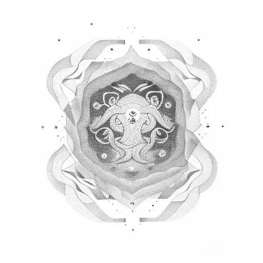 date of births in shape of aum tattoo design idea