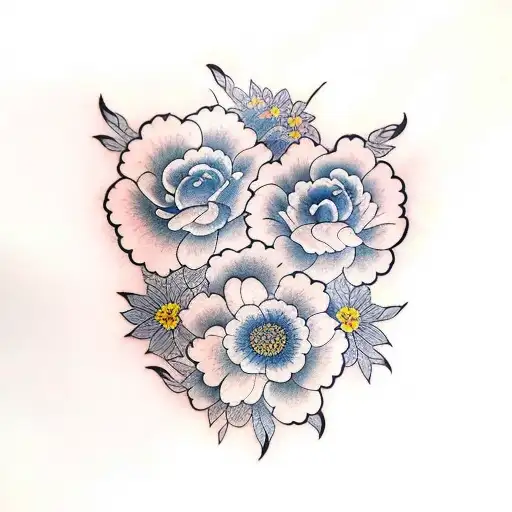 sumire flowers  tattoo design idea