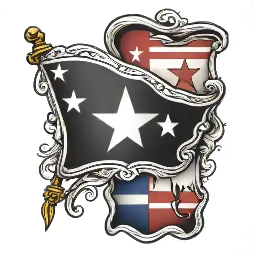 puerto rico flag tattoo design idea
