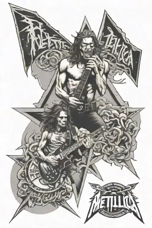 metallica album covers mixed tattoo design idea