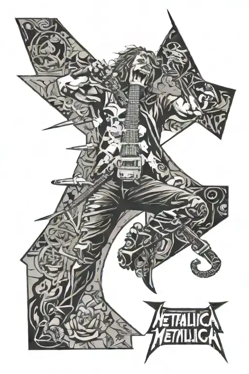metallica album covers mixed tattoo design idea