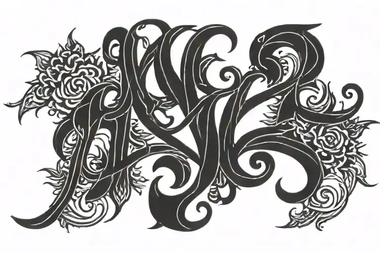 ambigram "Jordyn" "Hudson" tattoo design idea