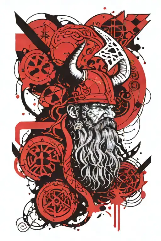 runic viking tattoo design idea
