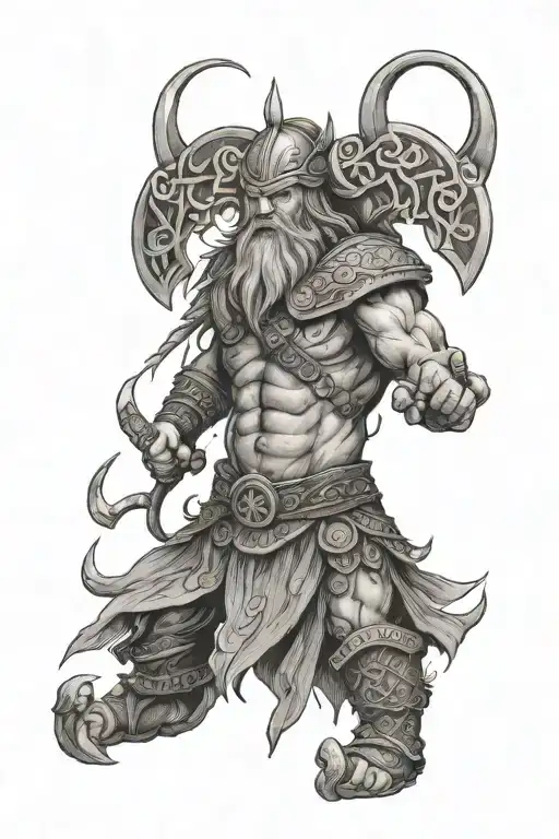 runic viking tattoo design idea