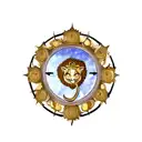 astronomical symbol of ram, lion and scorpio mixed together tattoo design idea