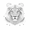 astronomical symbol of ram, lion and scorpio mixed together tattoo design idea
