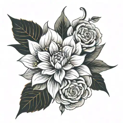heard round flower surrounded tattoo design idea