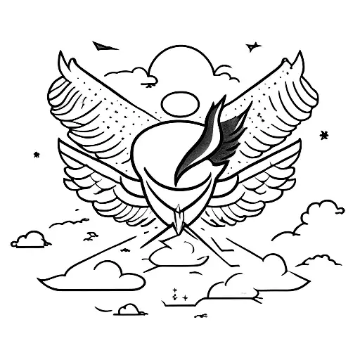 icarus falling from the sky tattoo design idea