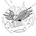 icarus falling from the sky small tattoo design idea