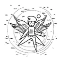 icarus falling from the sky small tattoo design idea